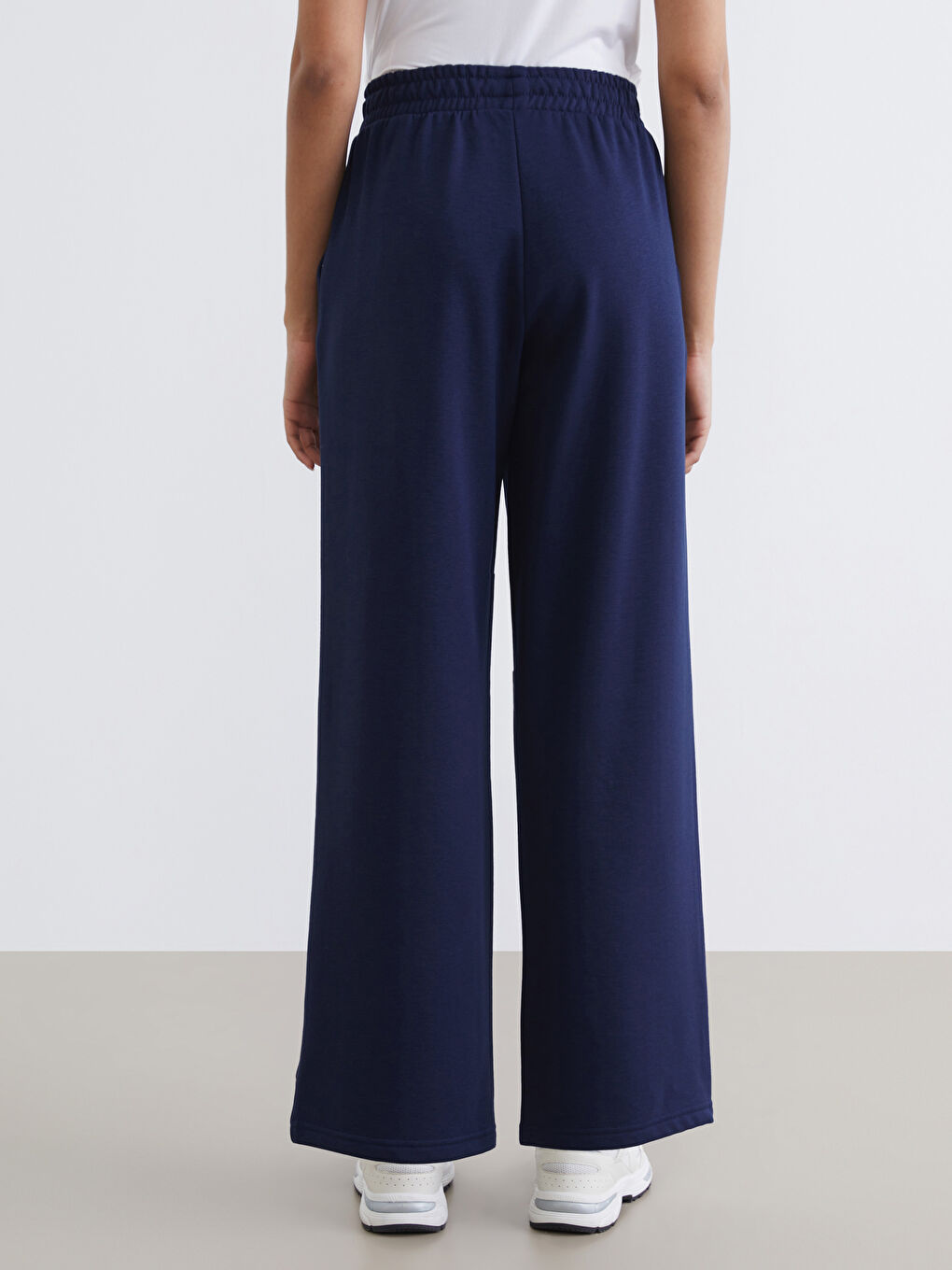 Lacivert Beli Lastikli Soft Touch Kadın Eşofman Altı-3