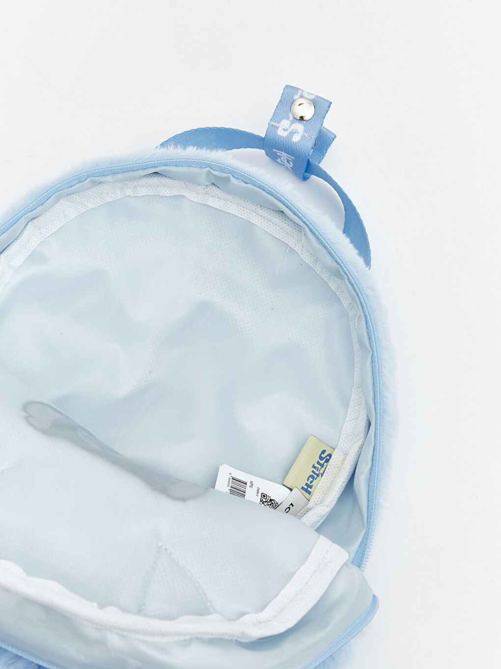 Mavi Lilo ve Stitch Baskılı Kız Çocuk Pelüş Sırt Çantası-3