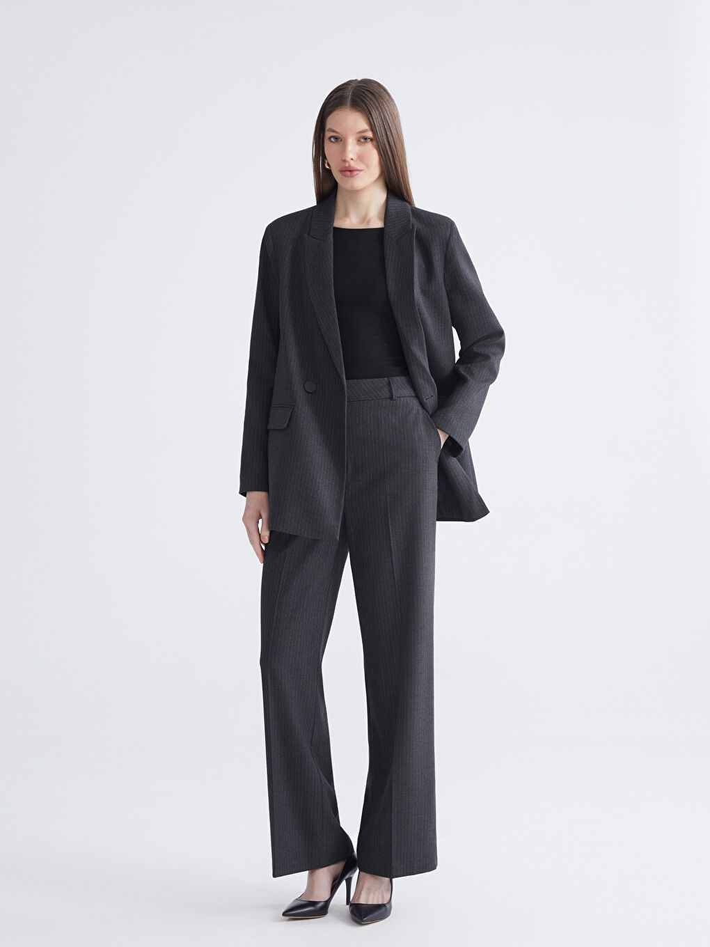 Striped Wide Leg Women's Trousers