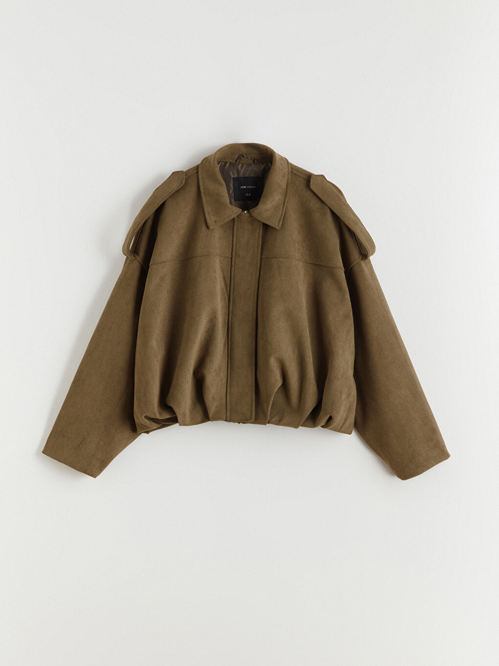 Пиджак из искусственной замши с отложным воротником оверсайз для Женское-4