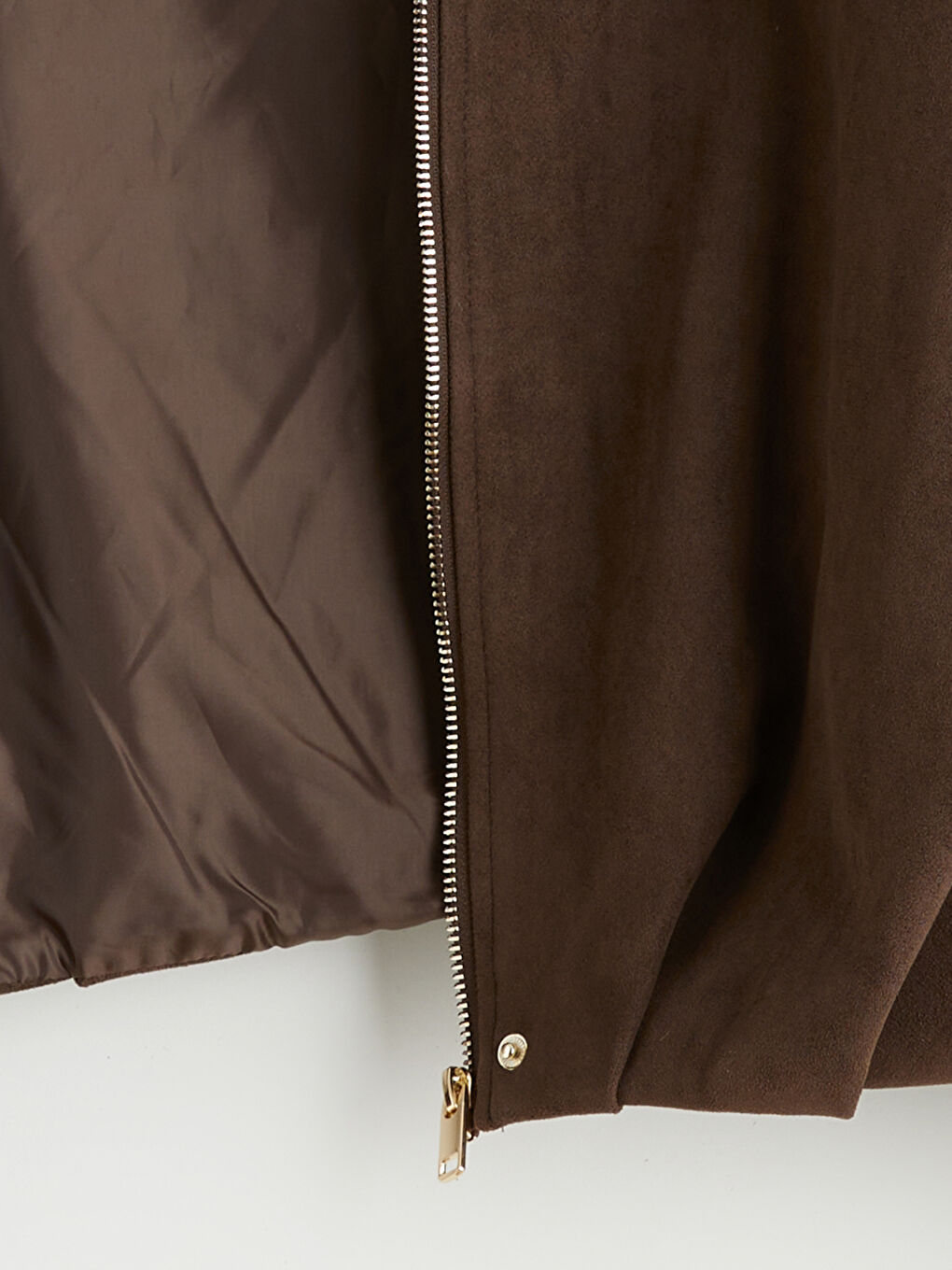 Kahverengi Gömlek Yaka Oversize Kadın Süet Görünümlü Ceket-6