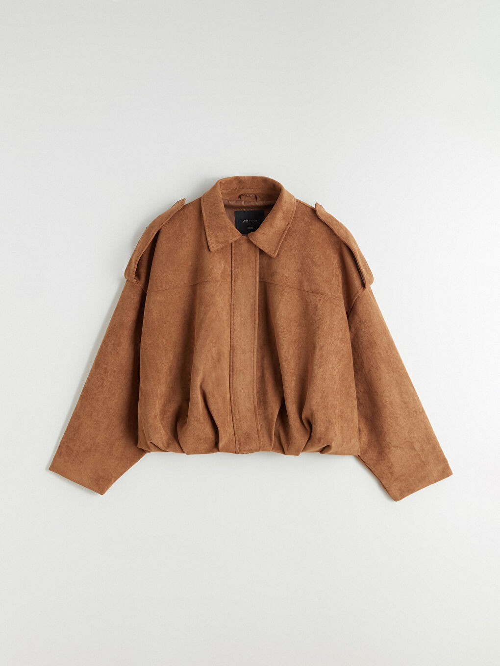 Shirt Collar Oversize Women's Suede-Look Jacket-6