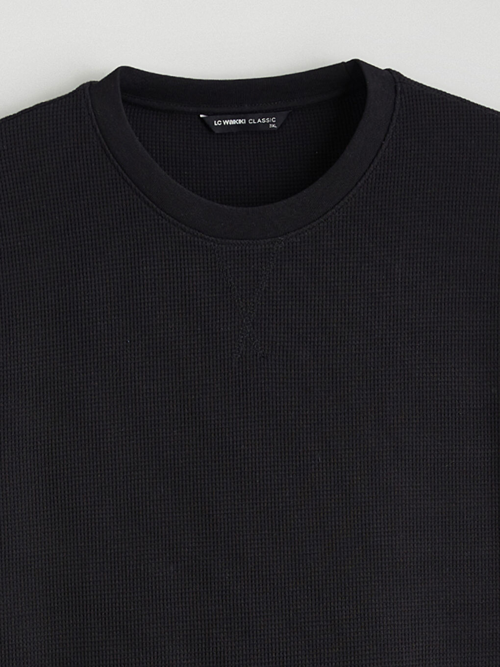 Siyah Bisiklet Yaka Erkek Sweatshirt-5