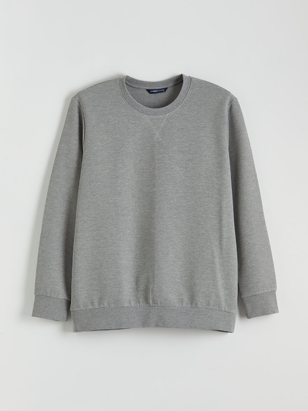 Gri Bisiklet Yaka Erkek Sweatshirt-4