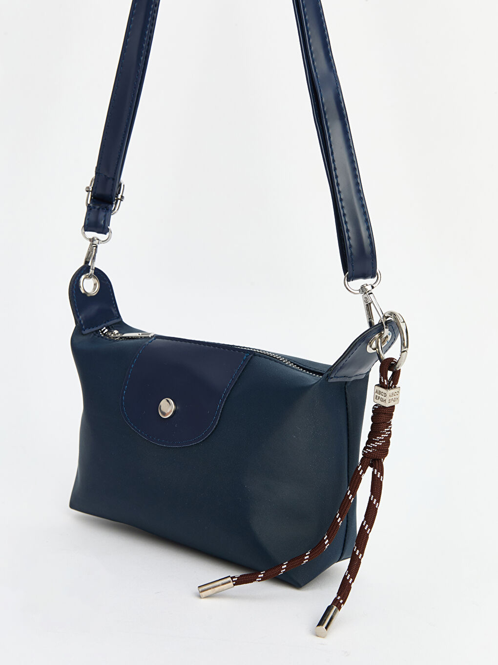 Lacivert Deri Görünümlü Kadın Omuz Çantası-1