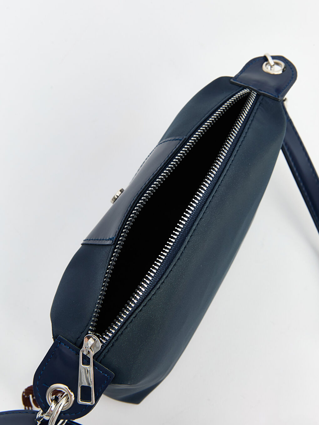 Lacivert Deri Görünümlü Kadın Omuz Çantası-2