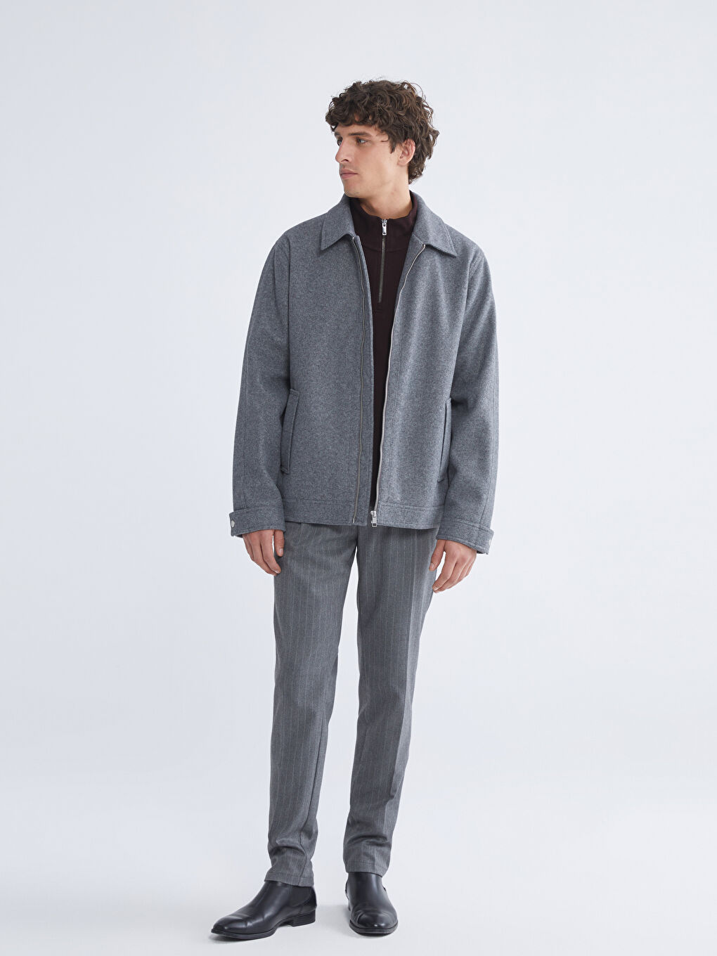 Regular Fit Collared Neck Cachet Men's Coat-1