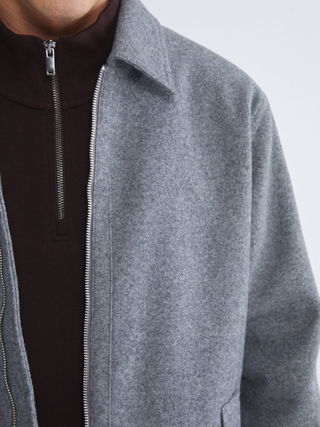 Regular Fit Collared Neck Cachet Men's Coat-3