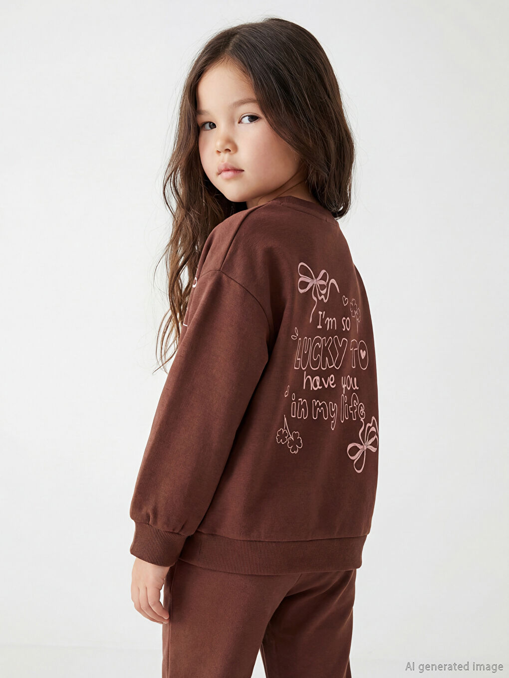 Dukserica sa mašnom, štampana, mekana na dodir za devojke-1