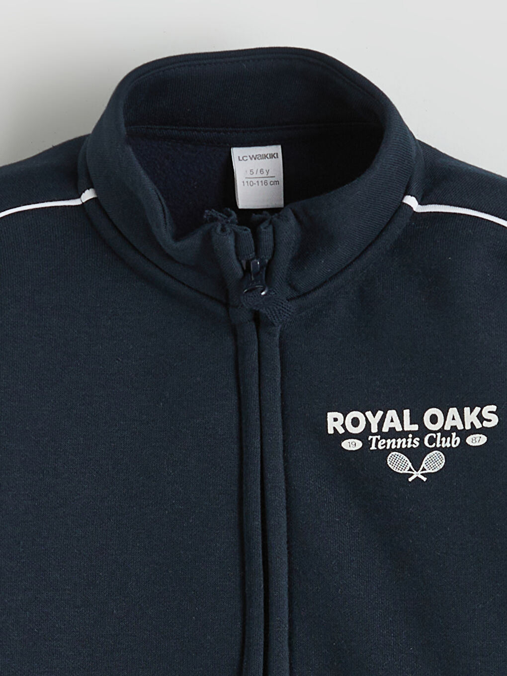 Lacivert Dik Yaka Erkek Çocuk Kalın Fermuarlı Sweatshirt-2