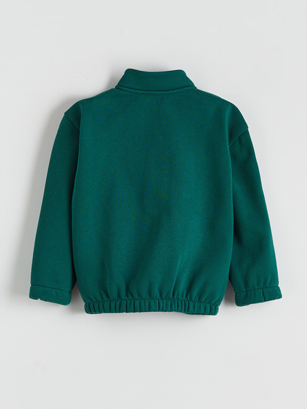Petrol Dik Yaka Erkek Çocuk Kalın Fermuarlı Sweatshirt-1
