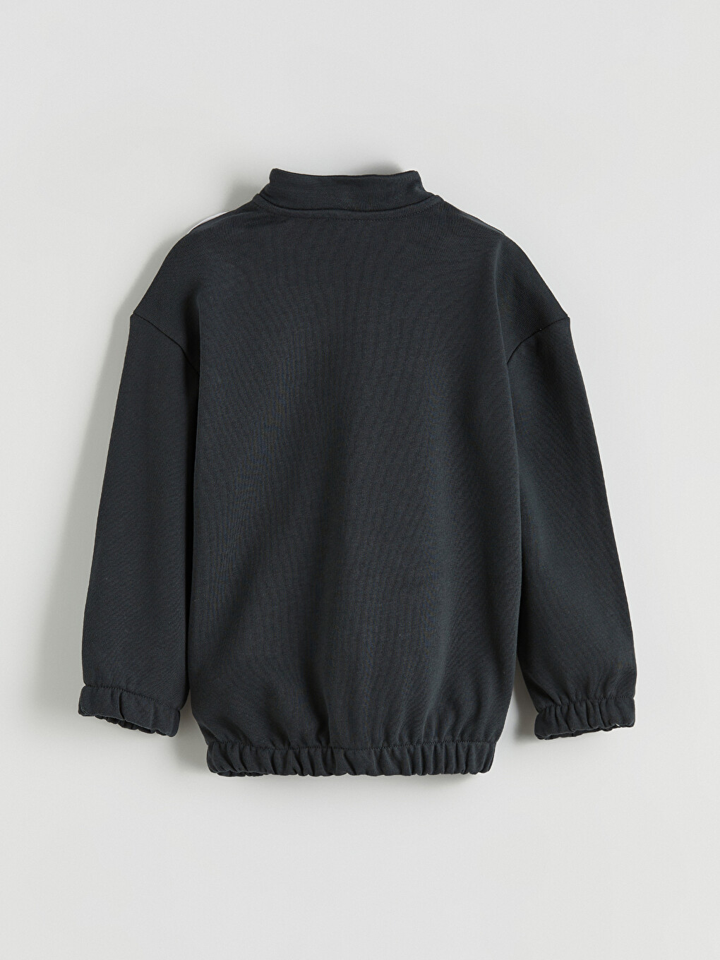 Antrasit Dik Yaka Erkek Çocuk Kalın Fermuarlı Sweatshirt-2