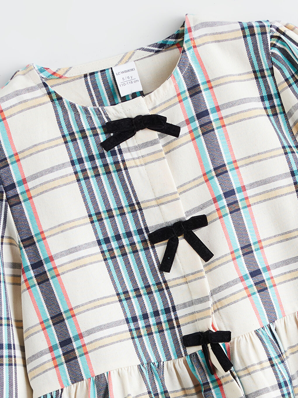 Mavi Bisiklet Yaka Ekose Kız Çocuk Gömlek-1