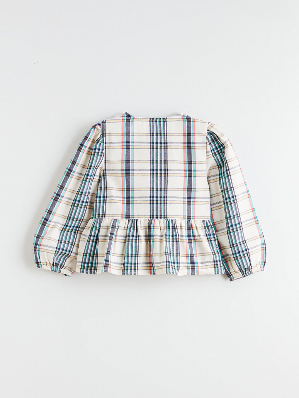 Mavi Bisiklet Yaka Ekose Kız Çocuk Gömlek-2