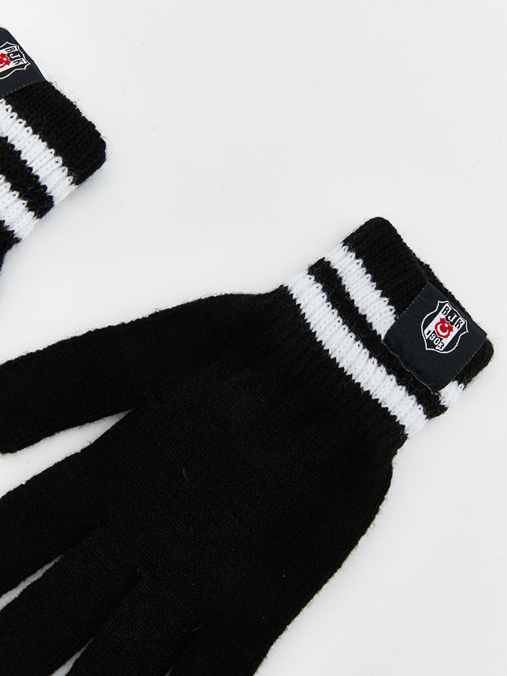 Siyah Beşiktaş Baskılı Erkek Çocuk Eldiven-1
