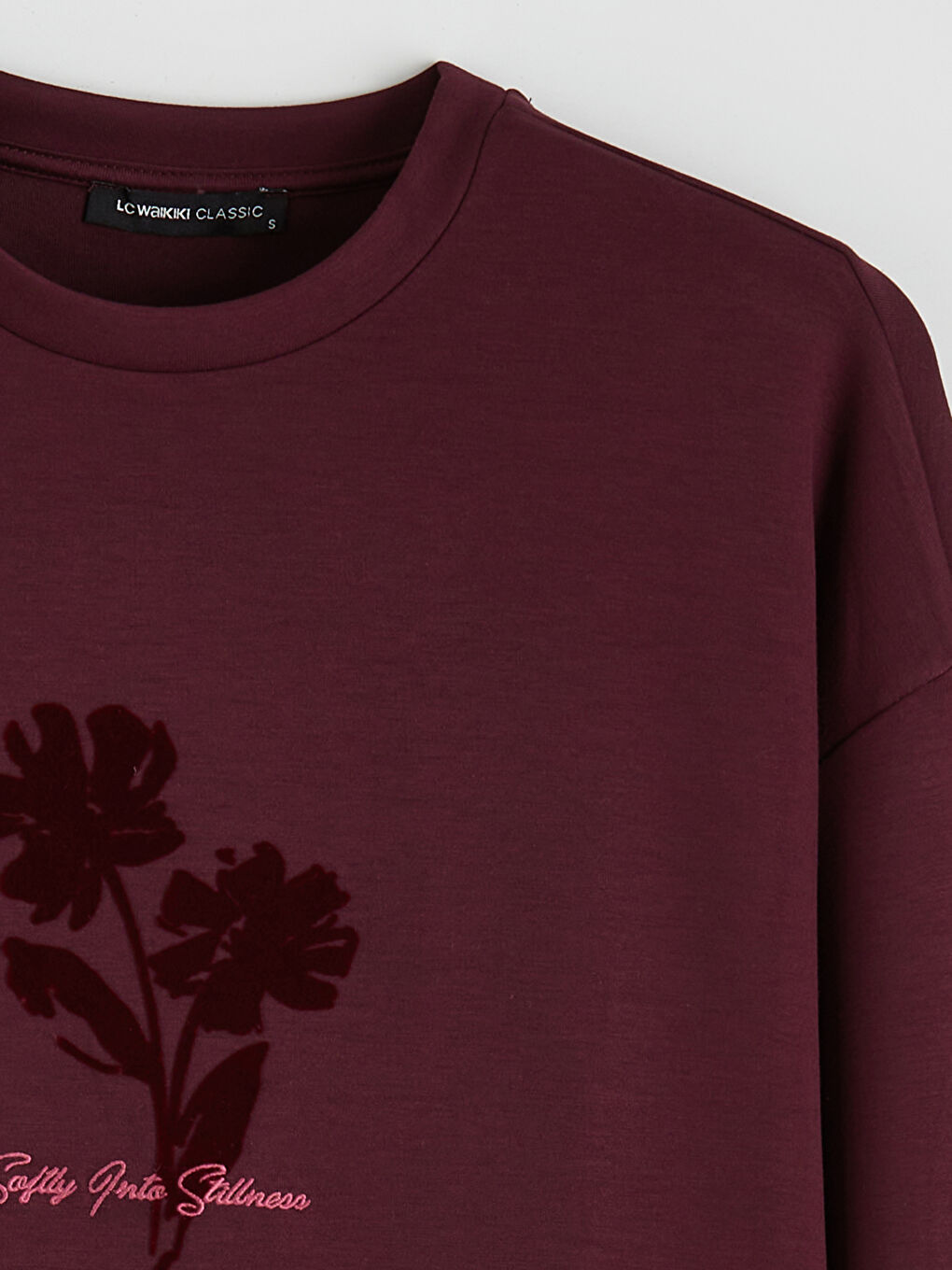 Mürdüm Bisiklet Yaka Oversize Kadın Sweatshirt Tunik-5