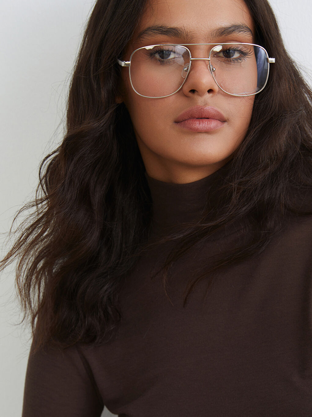 Kahverengi Dik Yaka Kadın Body-2