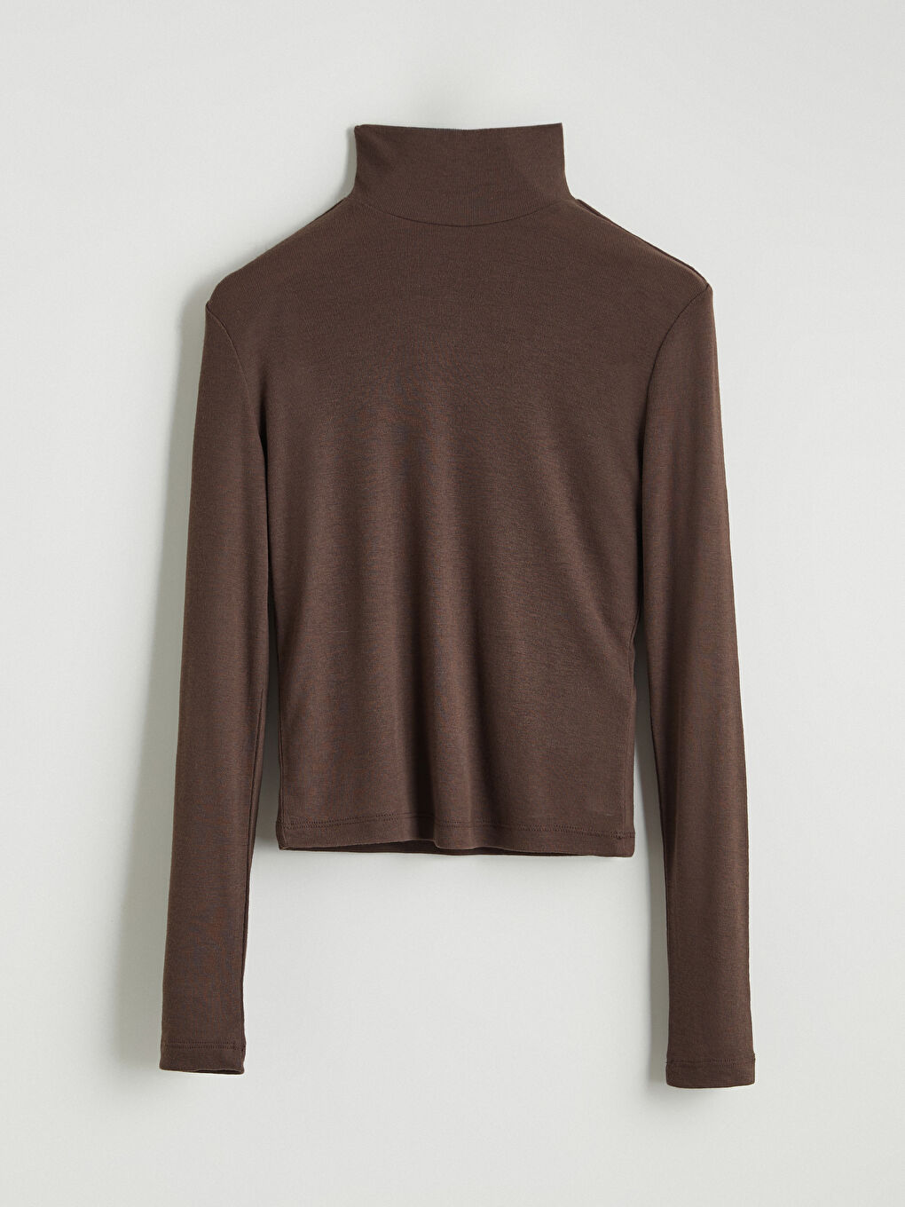 Kahverengi Dik Yaka Kadın Body-4