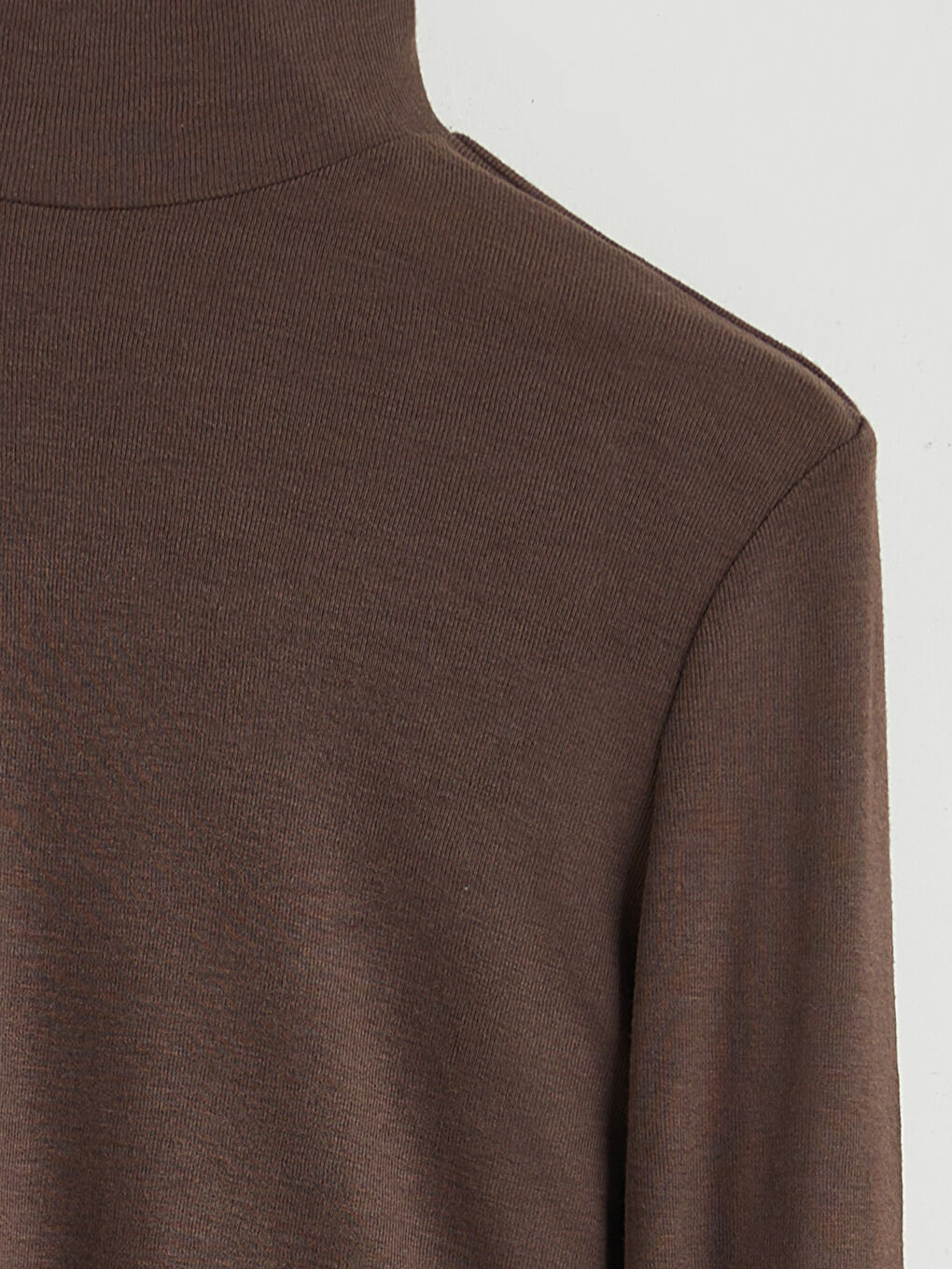 Kahverengi Dik Yaka Kadın Body-5