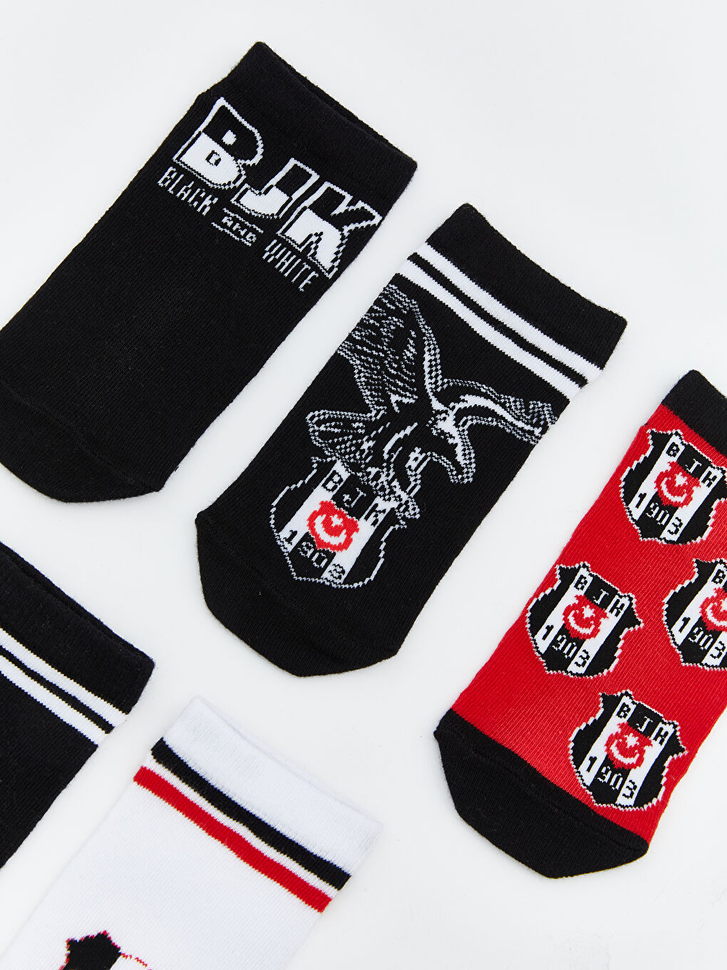 Karışık Beşiktaş Desenli Erkek Çocuk Patik Çorap 5'li-1