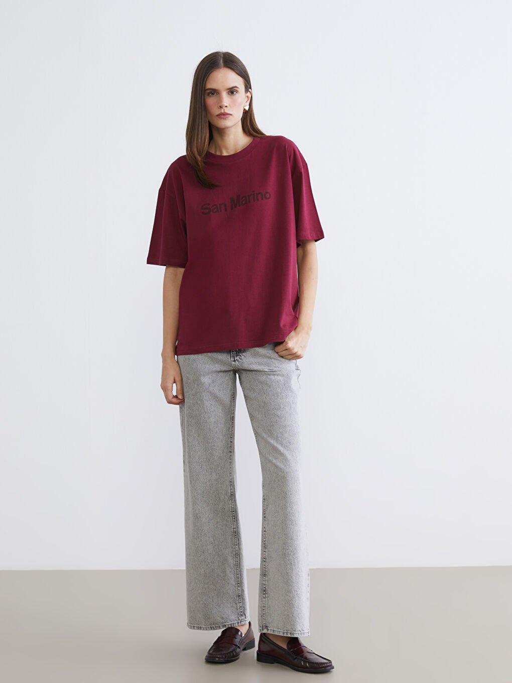 San Marino Printed Oversize Women's T-Shirt-1