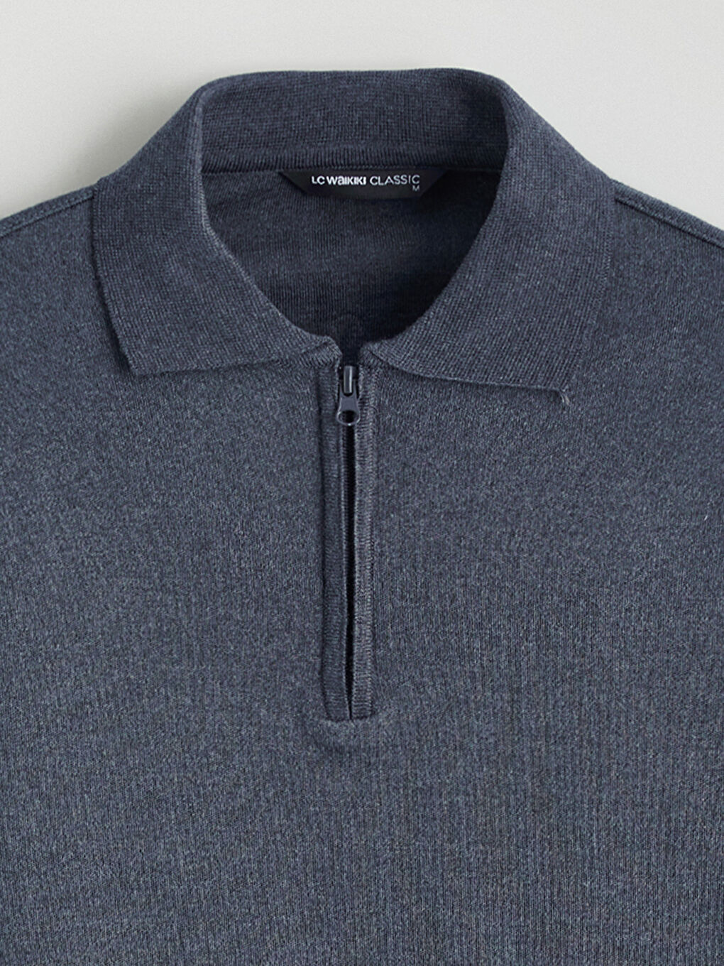 İndigo Polo Yaka Erkek Sweatshirt-5