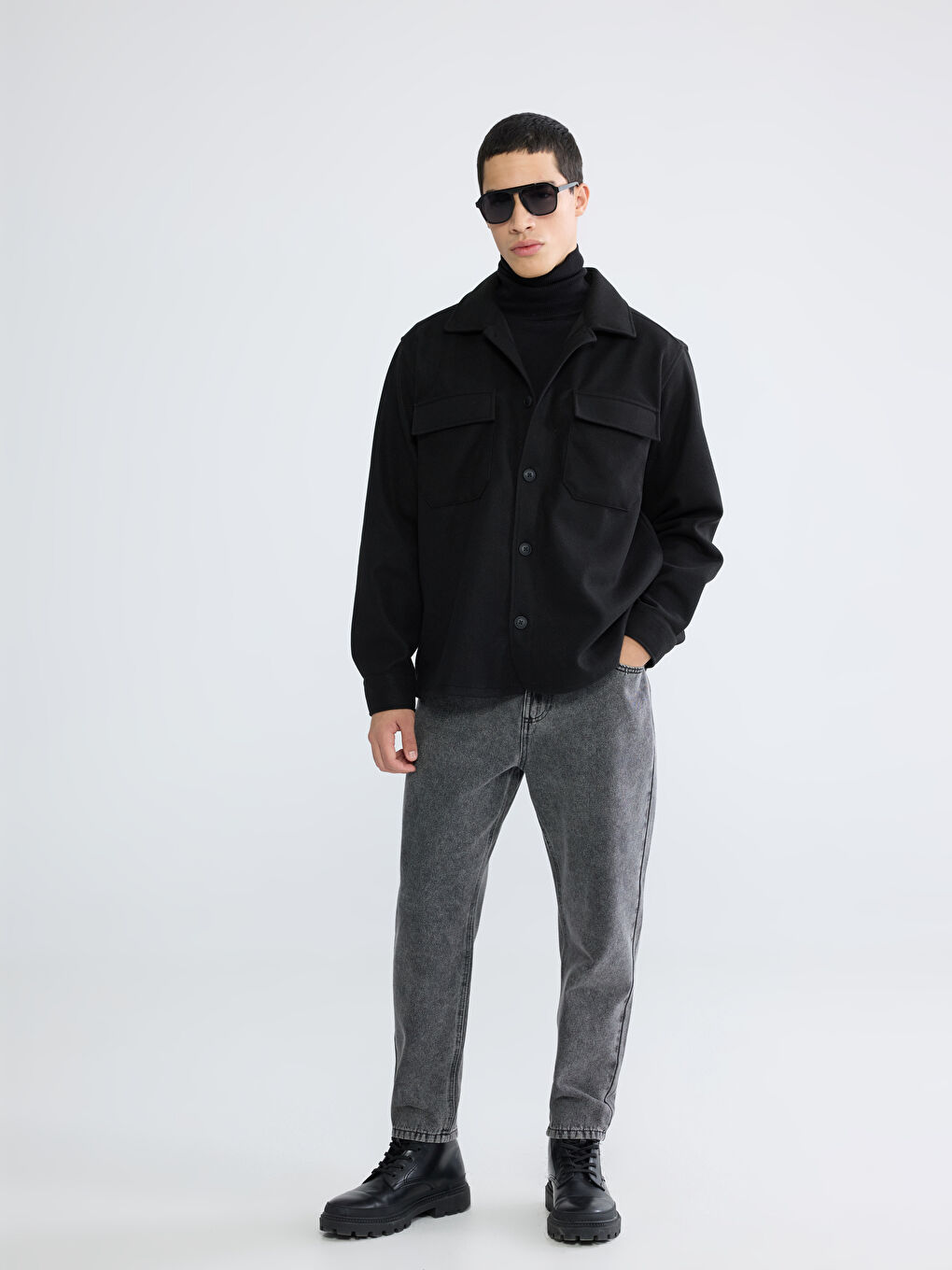 Regular Fit Long Sleeve Cachet Men's Shirt Jacket-1