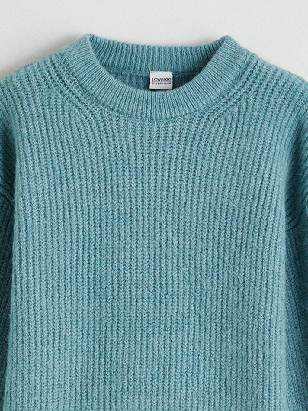 Yeşil Bisiklet Yaka Kız Çocuk Triko Kazak-1