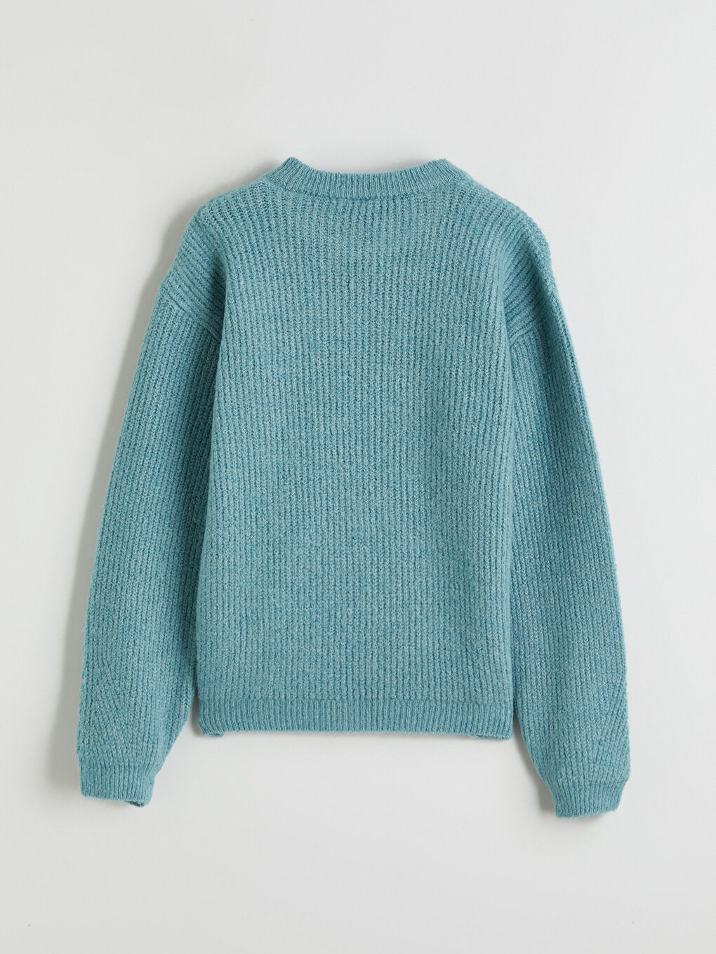 Yeşil Bisiklet Yaka Kız Çocuk Triko Kazak-2