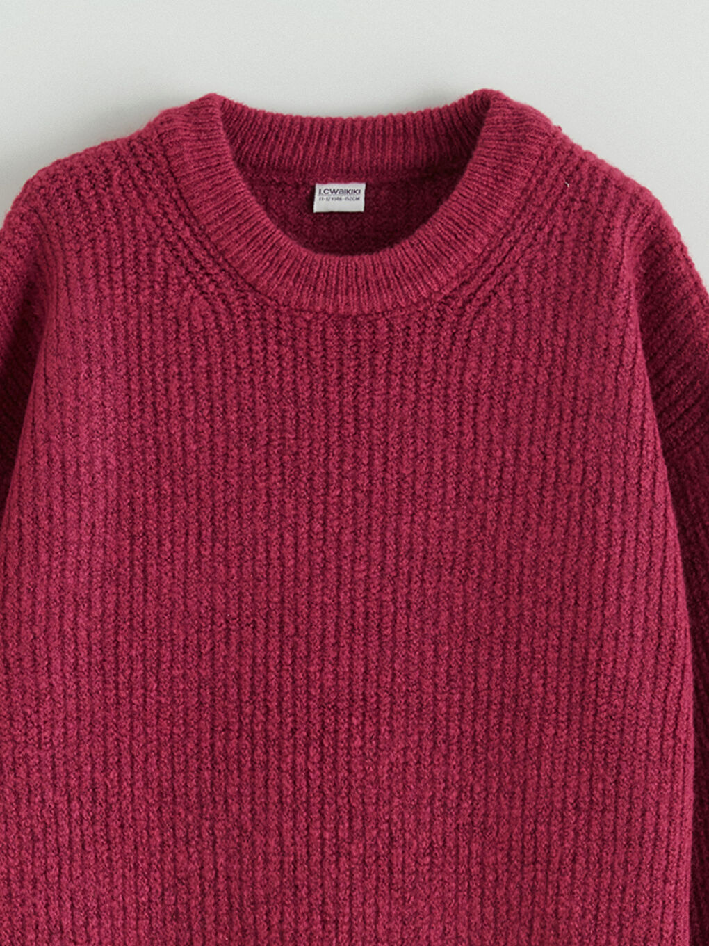 Pembe Bisiklet Yaka Kız Çocuk Triko Kazak-1