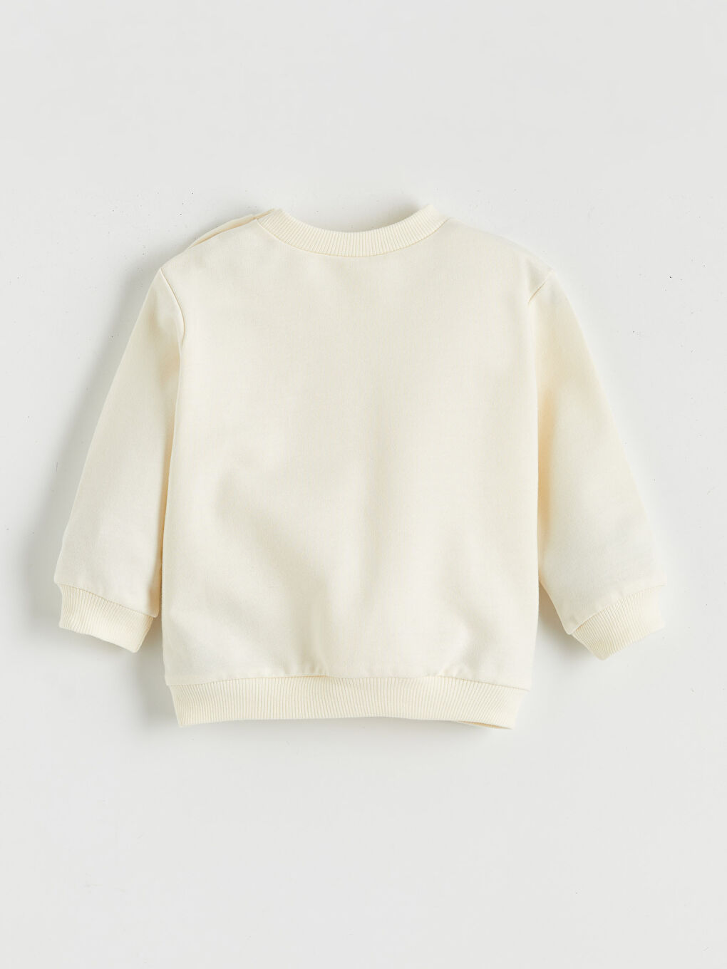 Ekru Bisiklet Yaka Kız Bebek Sweatshirt ve Tayt-2