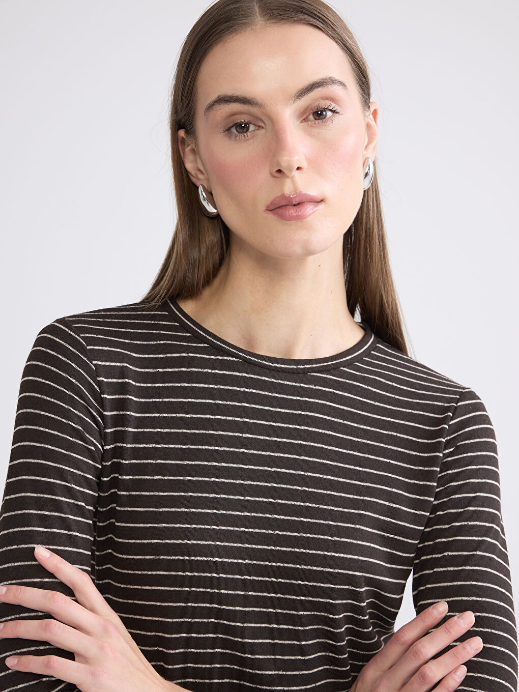 Crew Neck Striped Women's Body