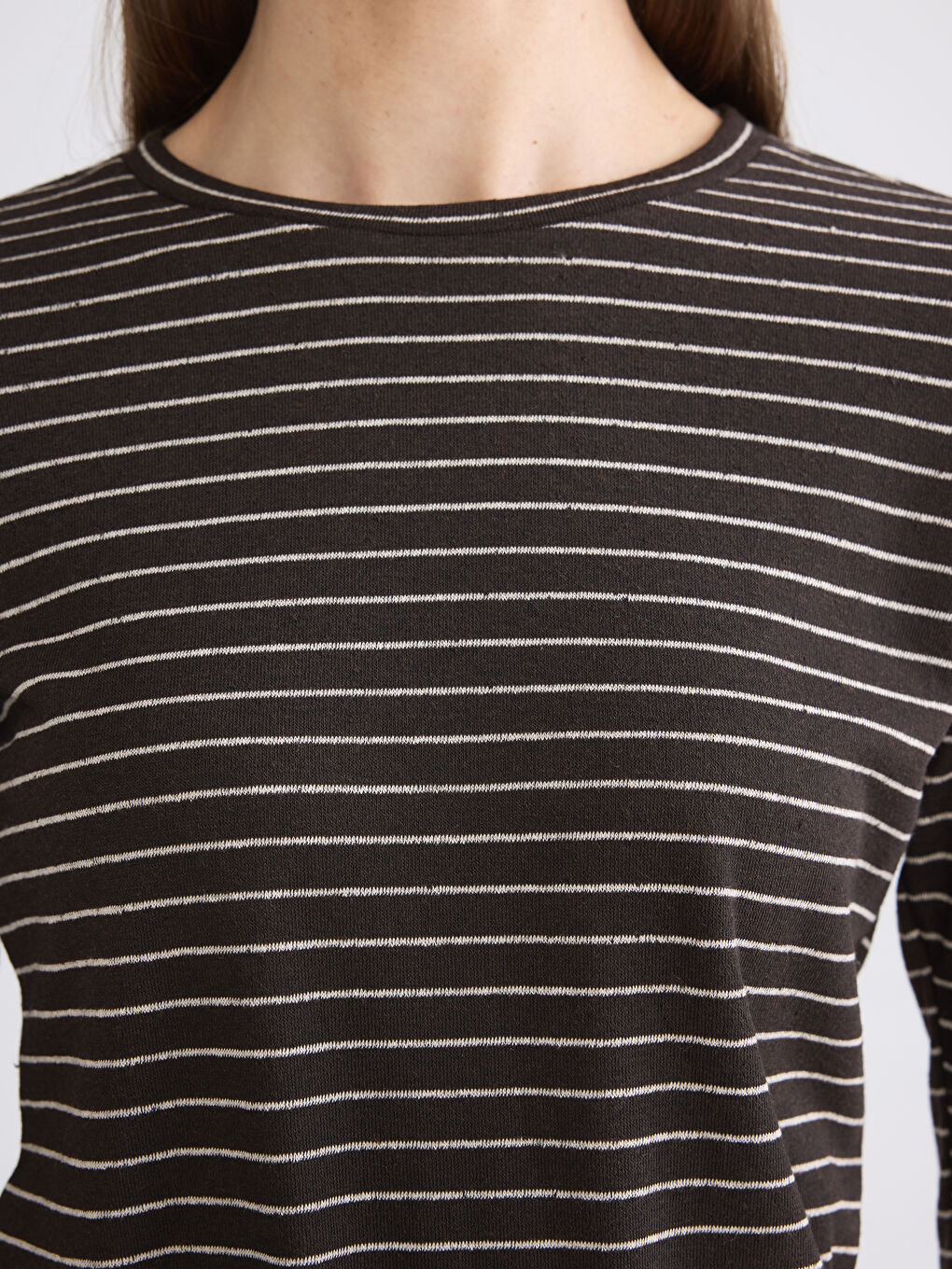 Crew Neck Striped Women's Body-2