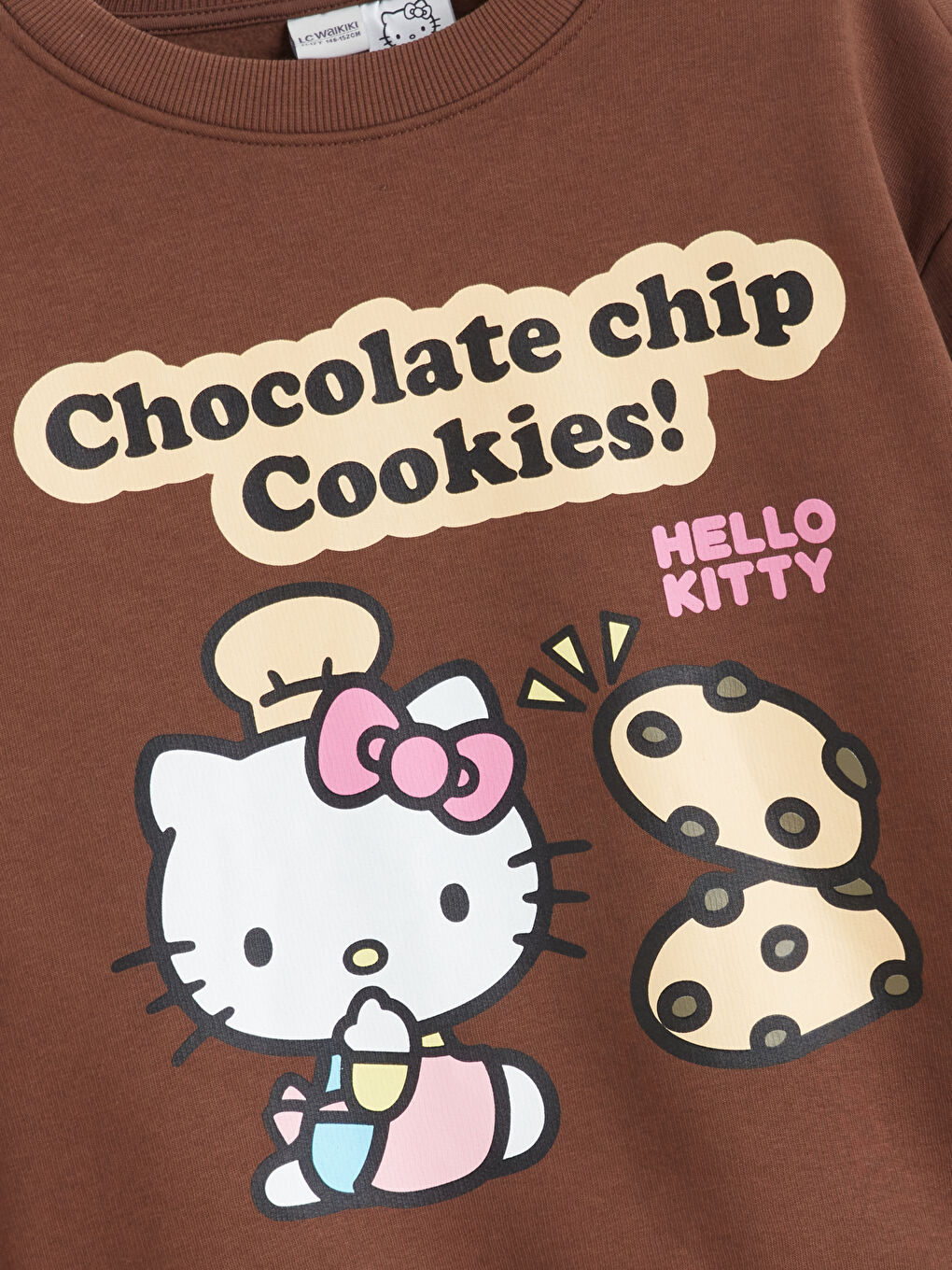 Kahverengi Hello Kitty Baskılı Kız Çocuk Sweatshirt-1