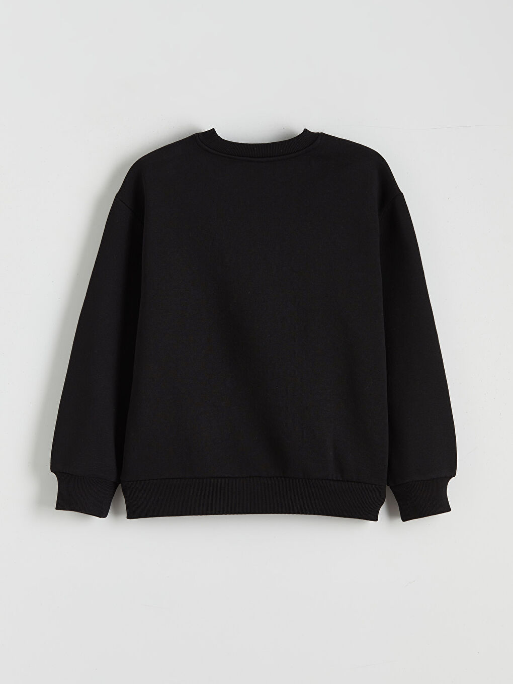 Siyah Wednesday Baskılı Kız Çocuk Kalın Sweatshirt-1