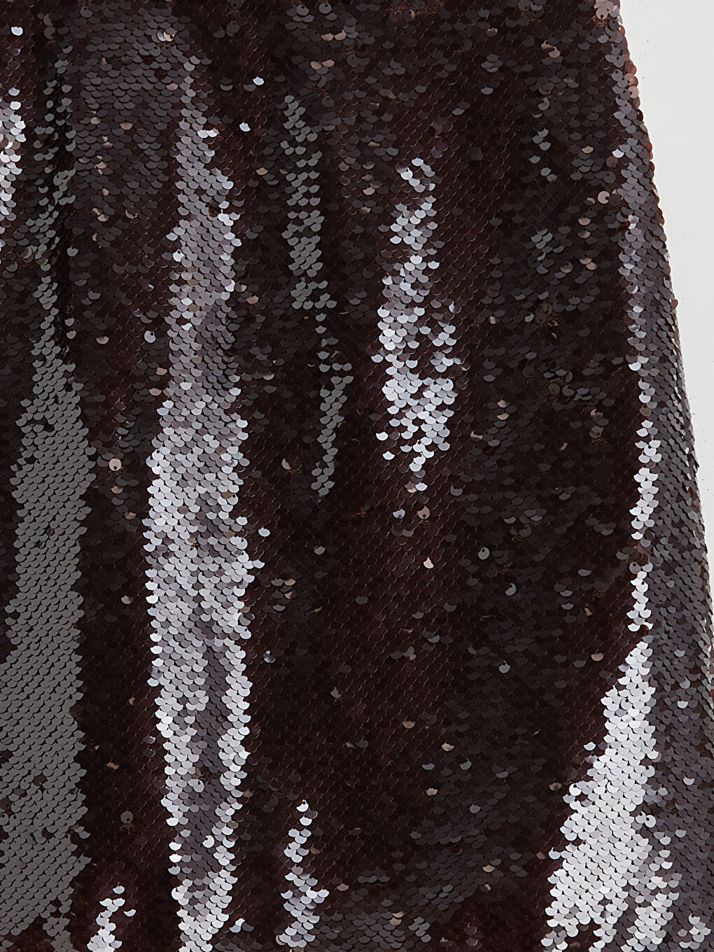 Bordo Beli Fermuarlı Pul Payetli Mini Etek-5