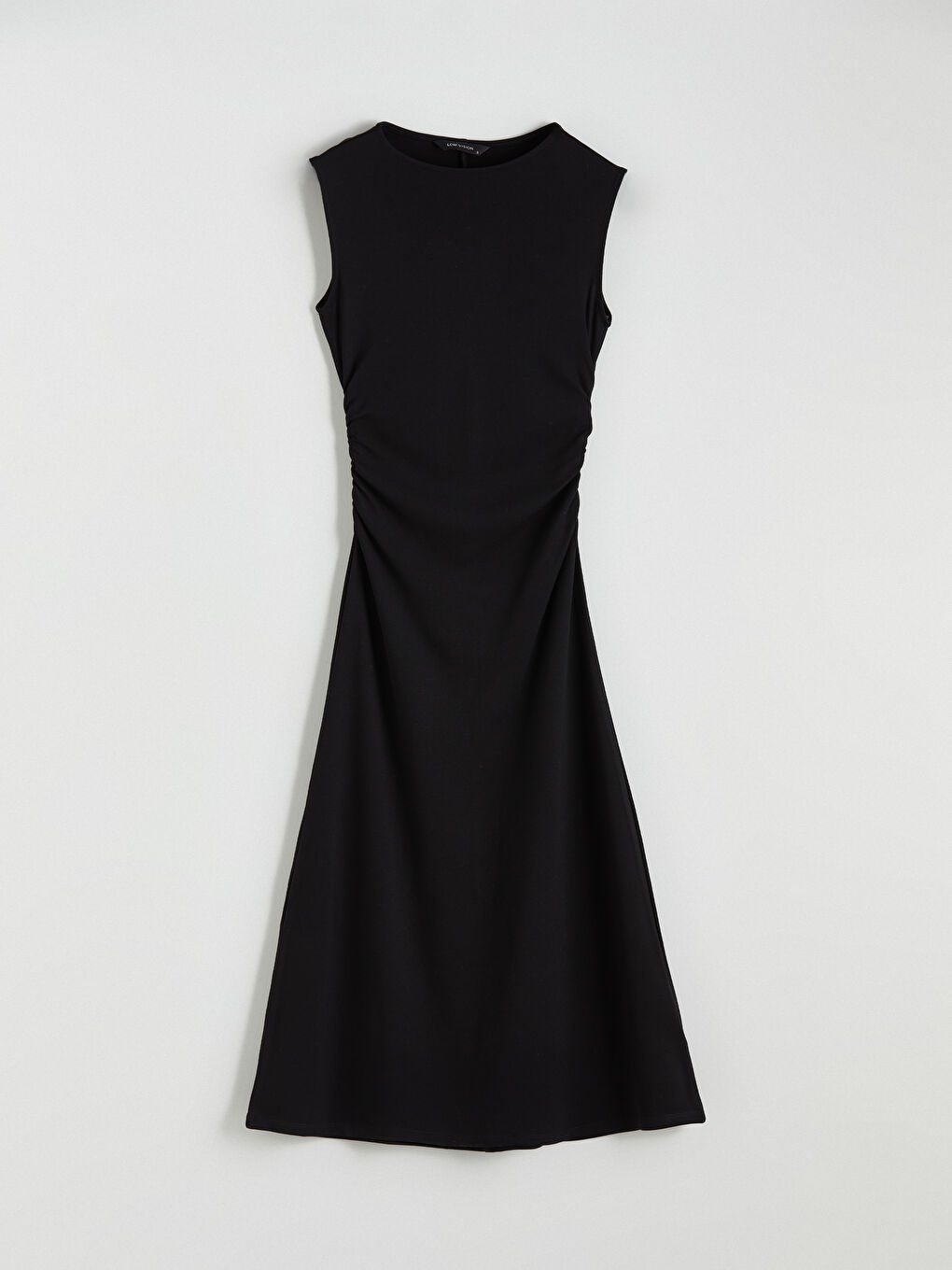 Siyah Bisiklet Yaka Büzgülü Elbise-4