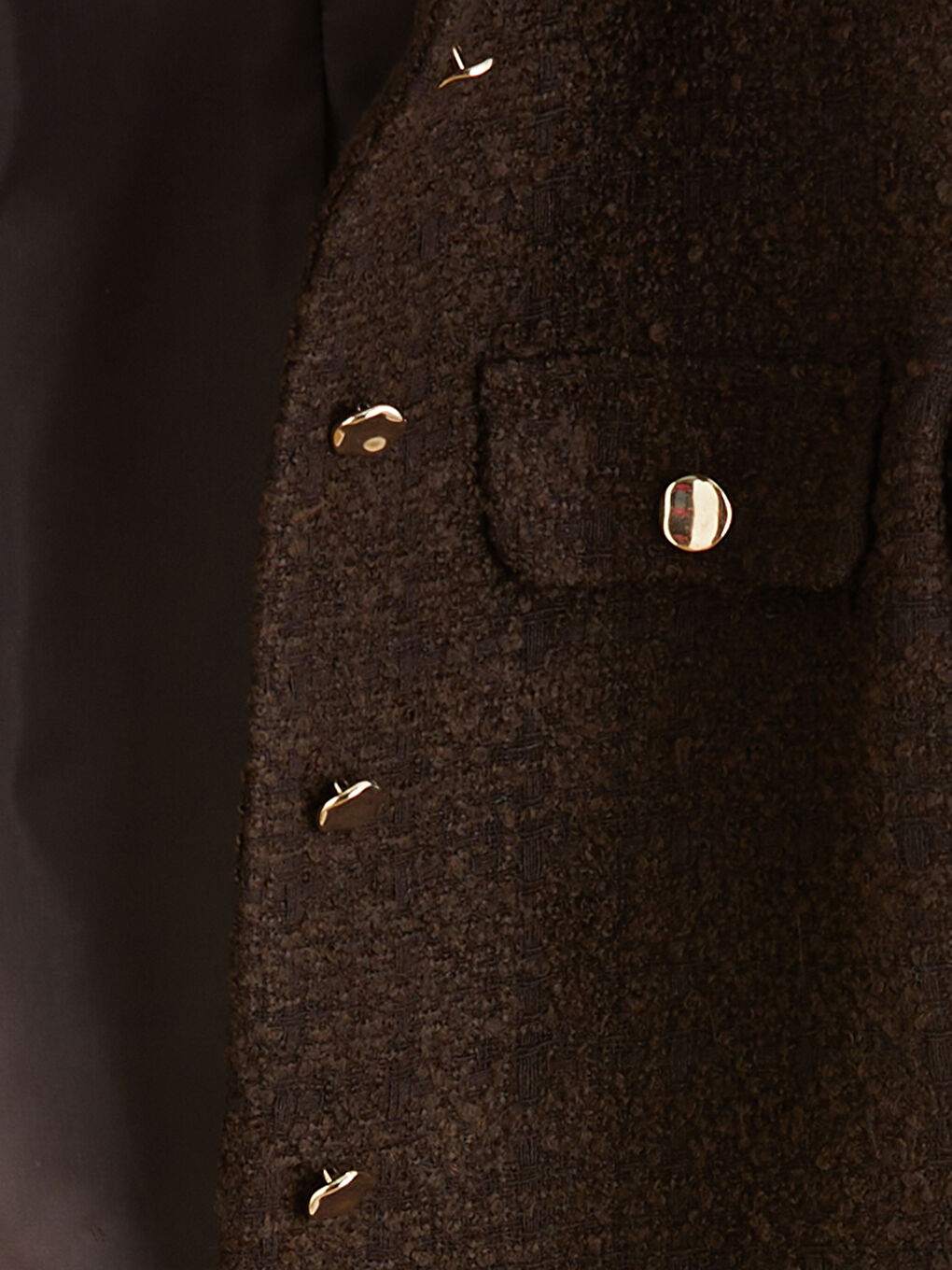 Kahverengi Bisiklet Yaka Dokulu Kadın Tüvit Ceket-9