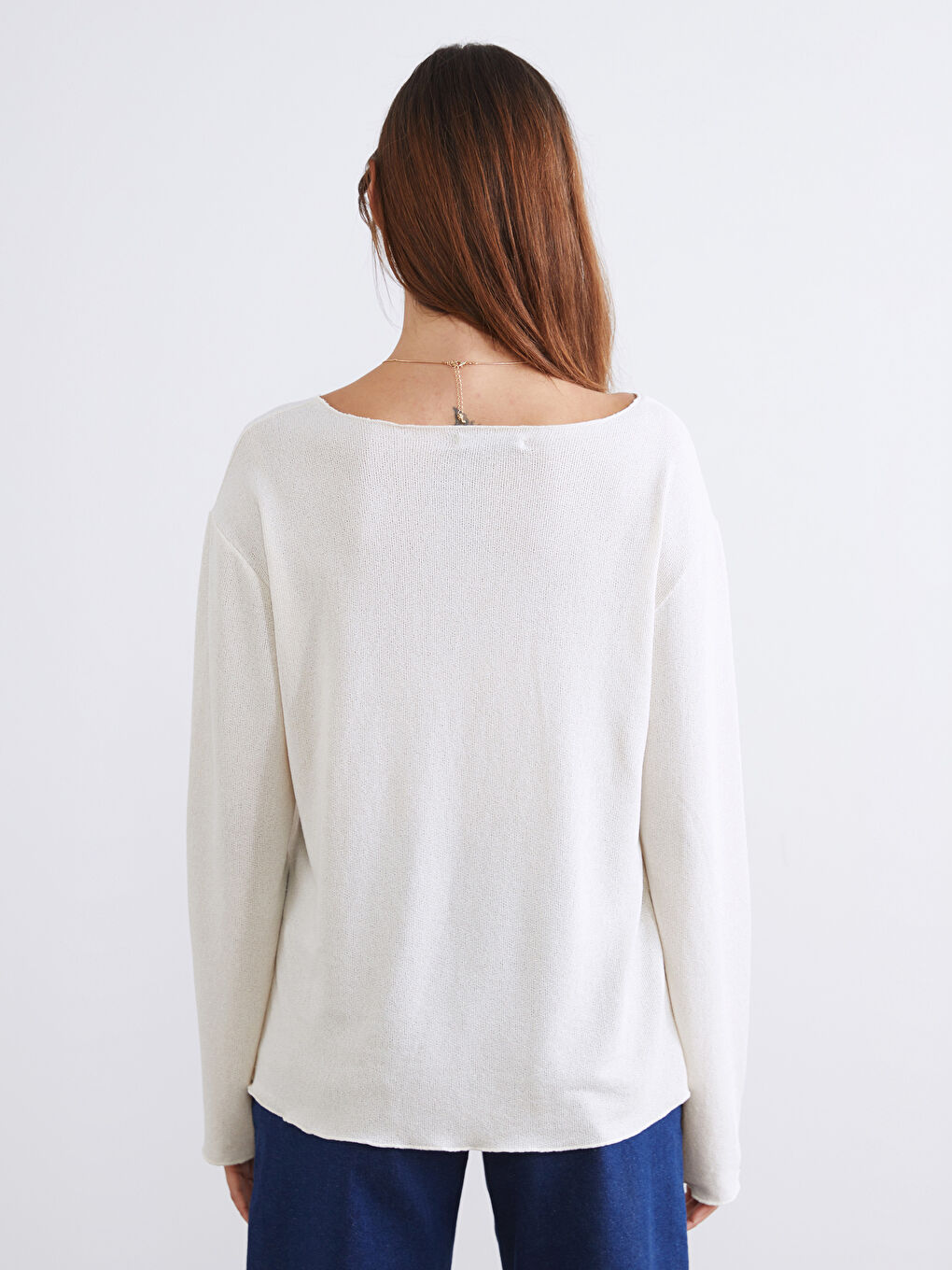 Bej Kayık Yaka Bluz-3