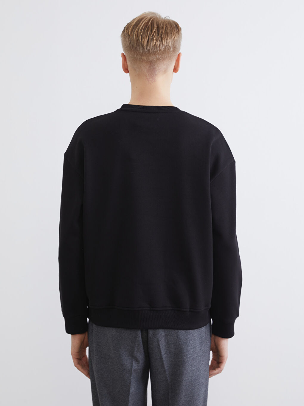 Crew Neck Men's Thick Sweatshirt-3