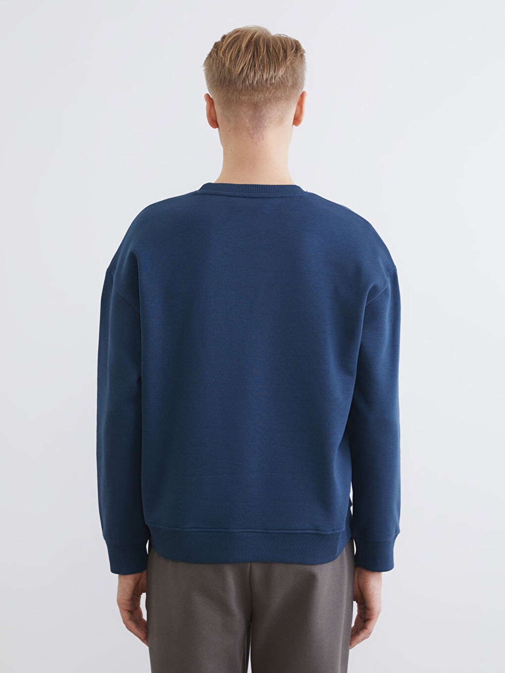 Crew Neck Men's Thick Sweatshirt-3