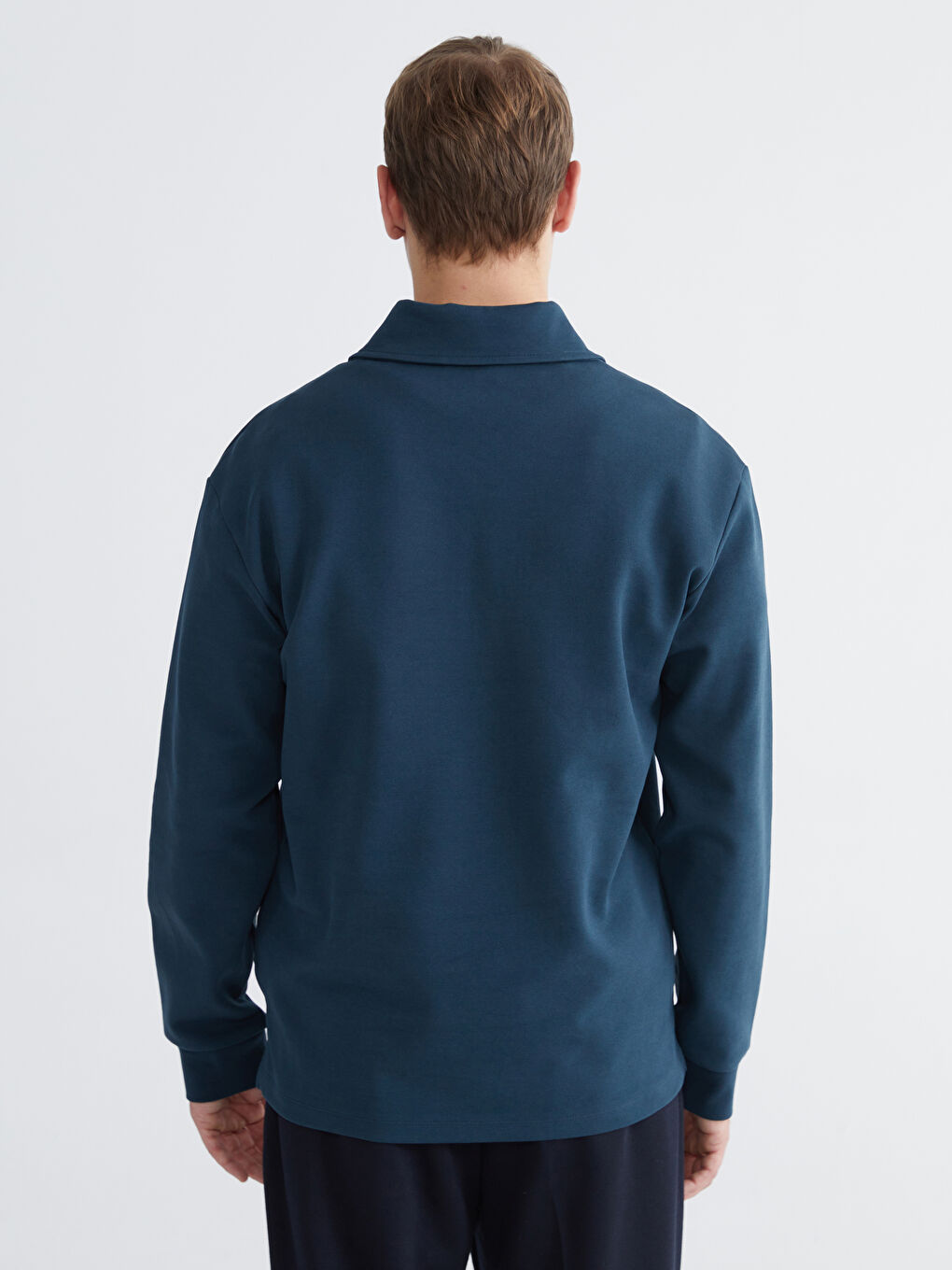 Petrol Polo Yaka Erkek Sweatshirt-3