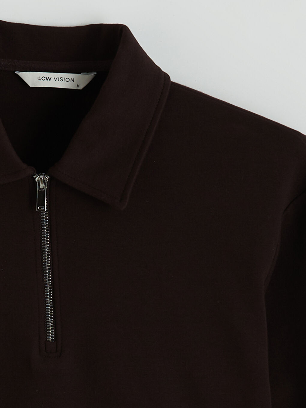 Kahverengi Polo Yaka Erkek Sweatshirt-5