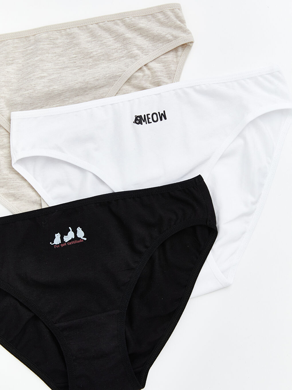 Siyah Baskılı Bikini Külot 3'lü-2