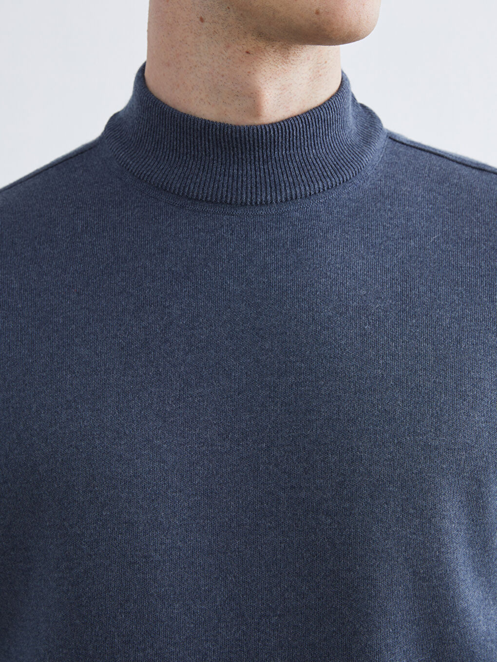 İndigo Yarım Balıkçı Yaka Erkek Triko Kazak-2