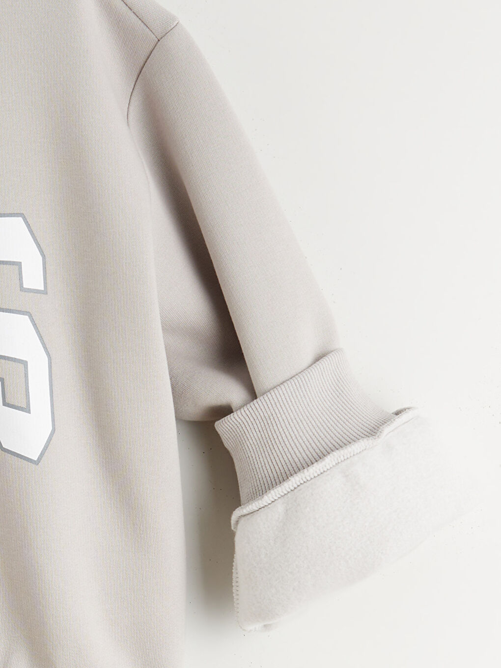 Gri Stitch ve Angel Baskılı Kız Çocuk Kalın Sweatshirt-3