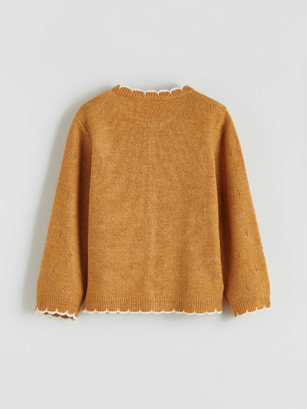 Kardigan od trikotaže sa cvetnim uzorkom i okruglim izrezom za devojčice-2