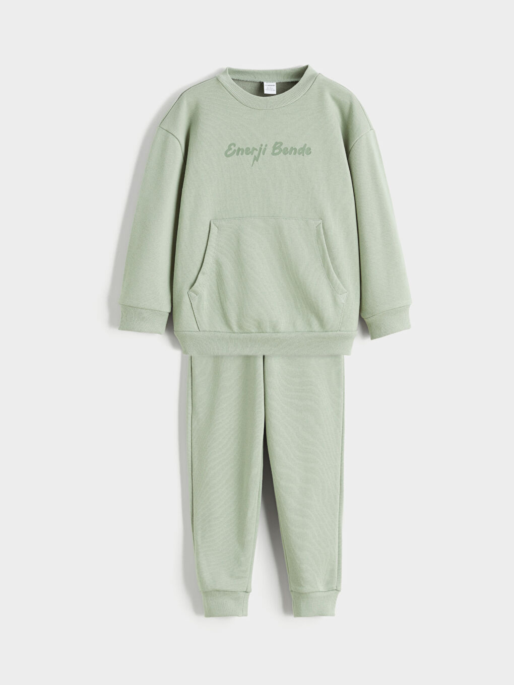 Yeşil Baskılı Erkek Çocuk Sweatshirt ve Eşofman Altı