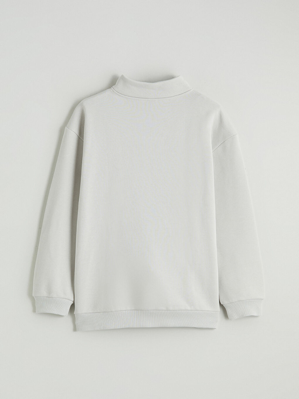 Bej Dik Yaka Erkek Çocuk Kalın Sweatshirt-2