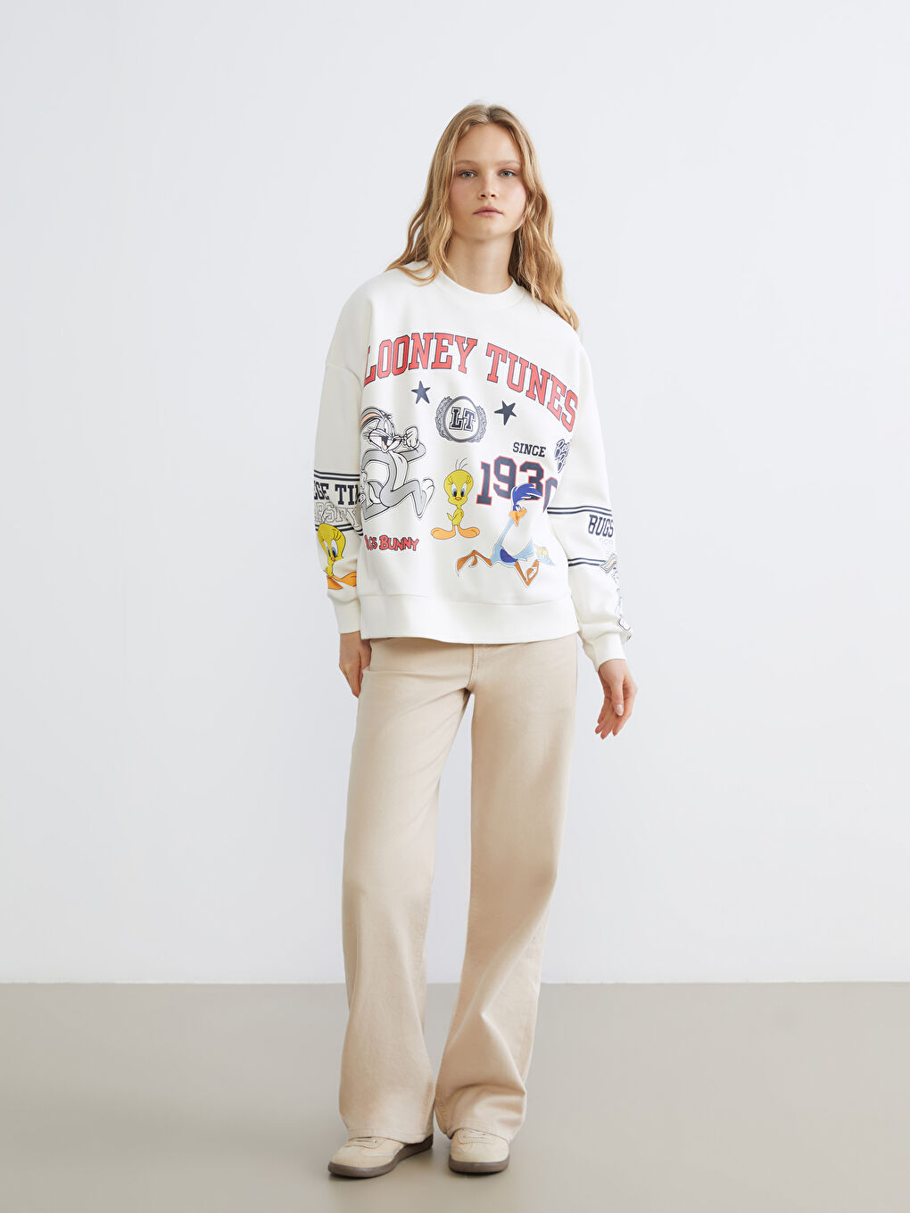 Woman ECRU Sweatshirt-1